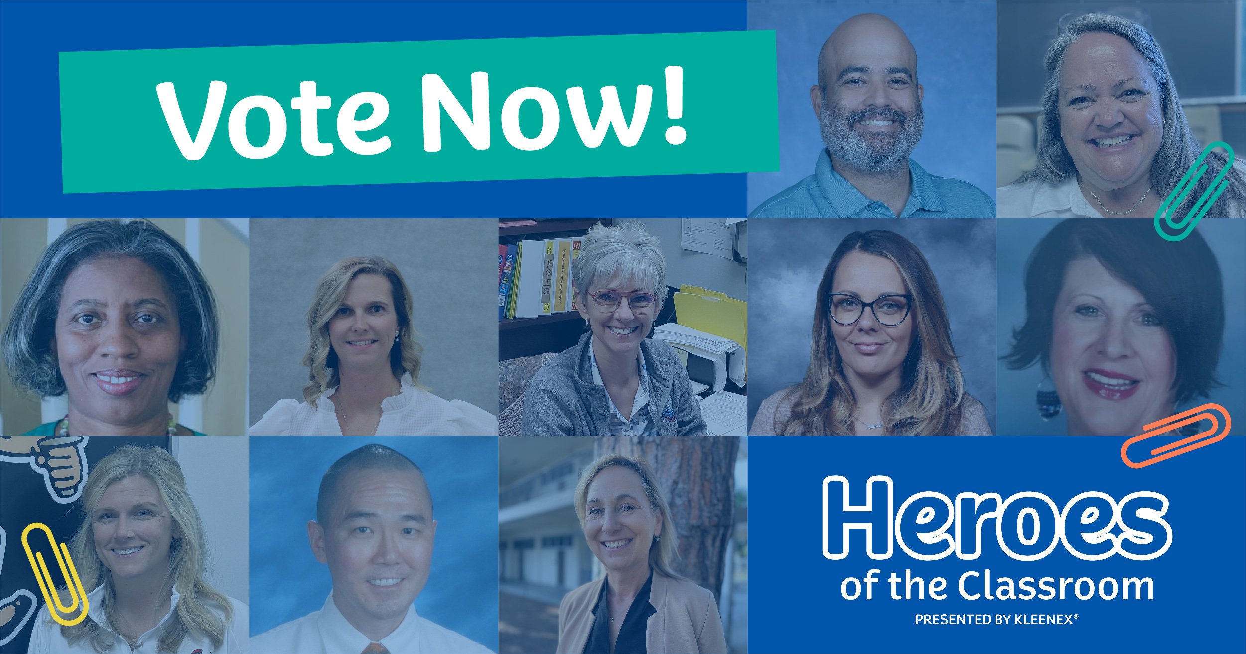 Ten teachers win a $1,000 Costco Shop card for their use and a $1,000 check for their schools in the Kleenex® Heroes of the Classroom program. Each is now a finalist in the Grand Prize award: $5,000 in cash for the winner, a $5,000 check for their school, and a year’s supply of Kleenex.